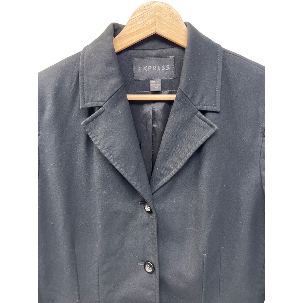 Express Y2k Basic Black 3 Button Career Blazer - image 4